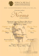 Venticinquennale Fon.ca.ne.sa. onlus Concerto di beneficenza «Norma»