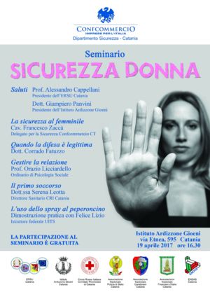  Sicurezza Donna , presentazione del seminario giovedì 6 aprile