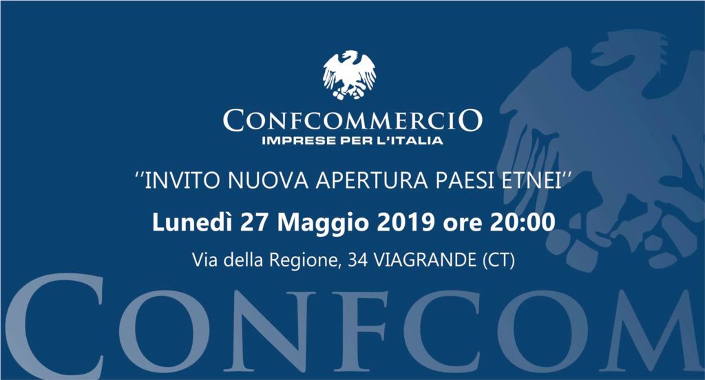 Da oggi a Viagrande apre Confcommercio Paesi Etnei