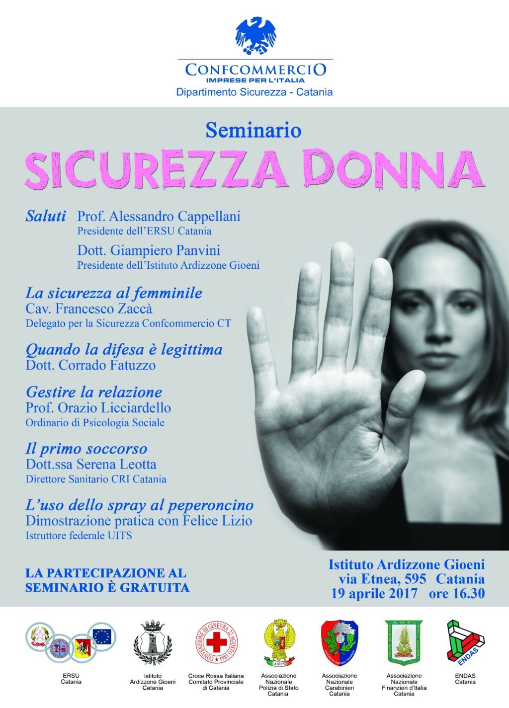 Sicurezza Donna, presentazione del seminario giovedì 6 aprile