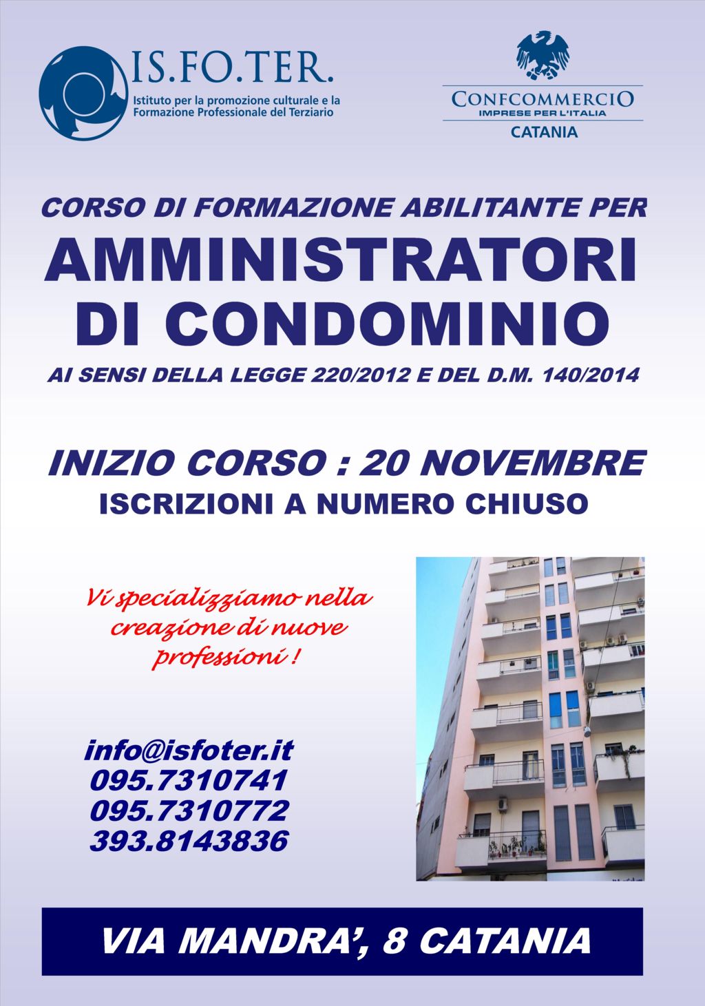 Amministratori di condominio: aperte le iscrizioni al corso abilitante